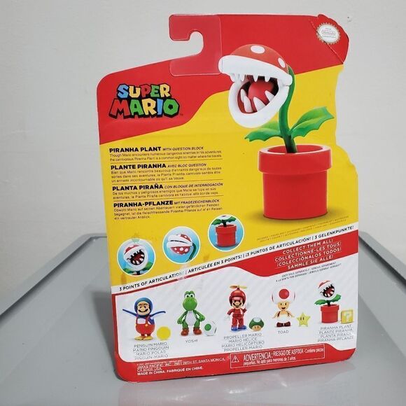 NIB Super Mario Jakks Pacific PIRANHA PLANT 4” Figure New 2021 - Picture 6 of 6